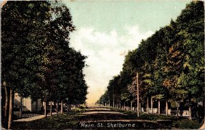 Postcard ON Shelburne Main Street Residential Area in Shade of Trees 1907 S99