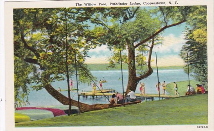 New York Cooperstown The Willow Tree At Pathfinder Lodge Cooper Curteich