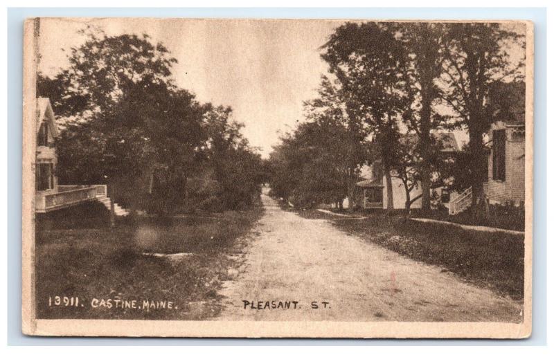 Postcard Pleasant Street, Castine, Maine ME 1914 D4