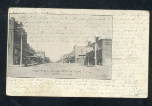 AMARILLO TEXAS DOWNTOWN POLK STREET SCENE 1908 VINTAGE POSTCARD