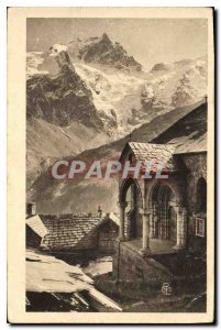 Old Postcard Alpine Road The Lautaret Meije (2988 m) View of the Chapel of th...