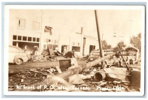 Pryor Vinita Oklahoma OK Postcard RPPC Photo In Front Of P O After Tornado 1943