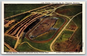 Cheyenne Wyoming~Aerial Frontier Park~Stands & Grounds Frontier Days~Linen PC