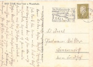 A080 Germany 1932 Bad Toelz Neue Trink und Wandelhalle Flags postcard