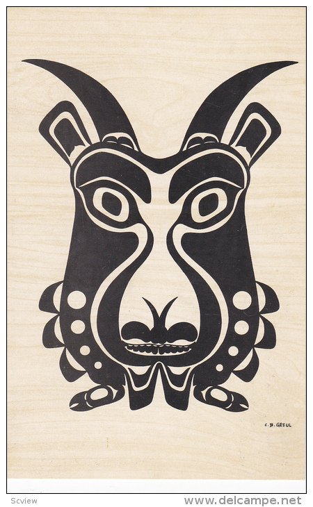 AS: C. B. Gruel,Mountain Goat-Mask Totem Pole, Pacific Northwest Coast Indian...