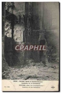 Old Postcard Militaria Reims Interior of the cathedral