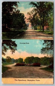 1913 The Speedway  Memphis Tennessee  Overton Park  Postcard