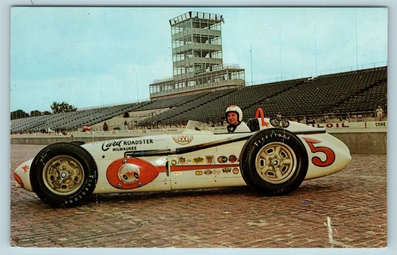 Postcard 1959 Indianapolis 500 Motor Speedway Race Winner Rodger Ward Car AD19