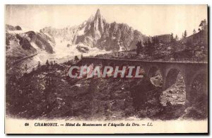 Old Postcard Chamonix Hotel Montenvers and Dru's Aiquille