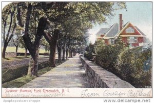 Rhode Island East Greenwich Spencer Avenue Residential Scene 1907