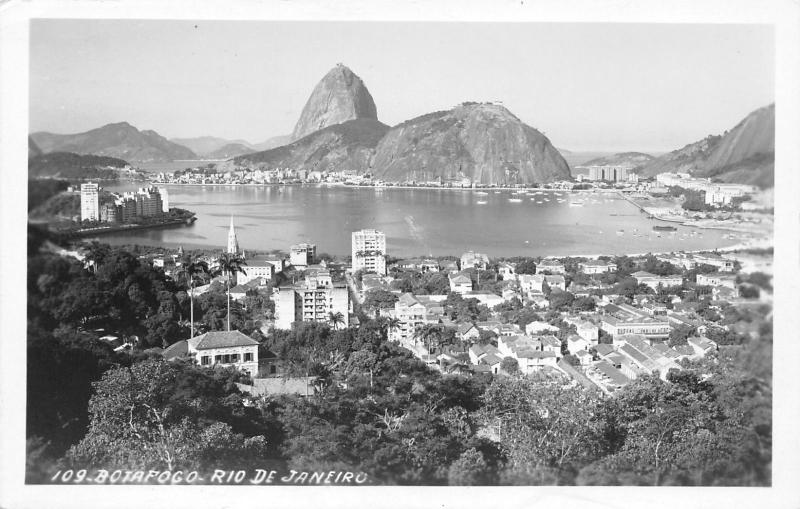 Brazil South America~Rio de Janeiro~Botafogo Panorama~Hotels~Homes~1950s RPPC