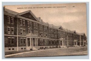 Vintage 1910's Postcard Barracks Post Office Exchange Fort Devens Ayer MA