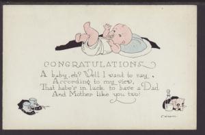 Birth,Congratulations,Baby,Bottle Postcard