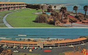 PISMO BEACH, California CA   SEA CREST MOTEL  Pool On Beach  ROADSIDE  Postcard