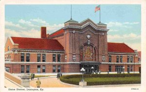 Union Station Railroad Depot Lexington Kentucky linen postcard