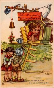 Kids Party With Tree House Vintage Postcard 09.88