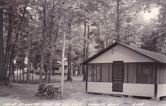 Cabins At Sunset Pont On Bass Lake Cohasset Minnesota Real Photo