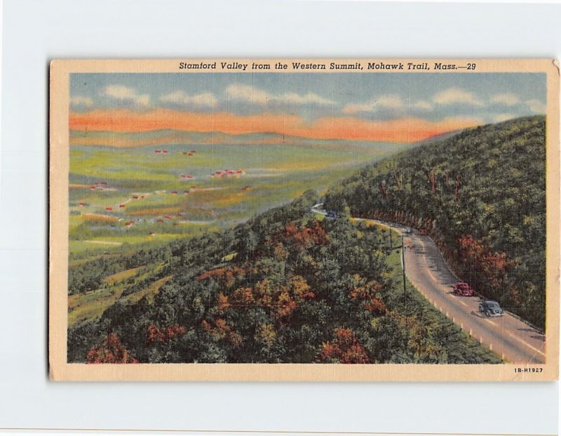 Postcard Stamford Valley from the Western Summit Mohawk Trail Massachusetts USA