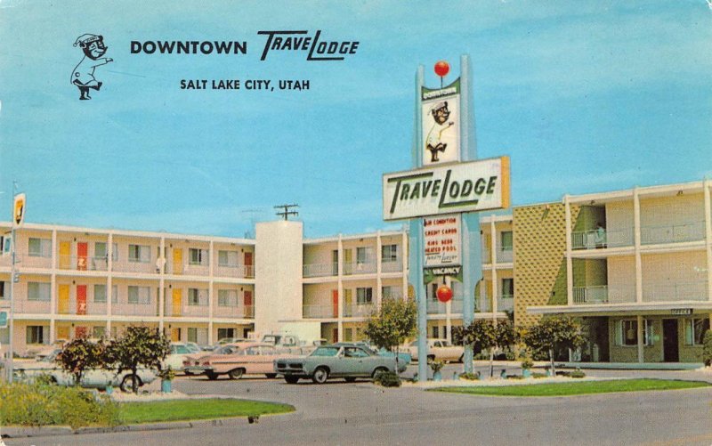 Downtown Travelodge SALT LAKE CITY Utah Roadside 1972 Chrome Vintage Postcard