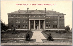 Wenona Hall S.D. State College Brookings South Dakota SD Roadway View Postcard