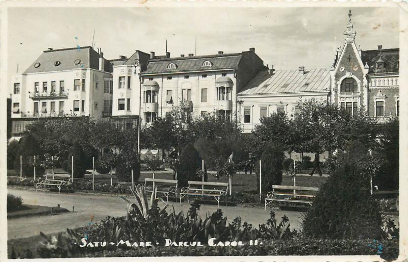 Romania 1930s Real Photo Postcard Satu Mare Parcul Carol II