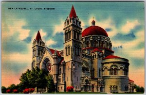 VINTAGE POSTCARD THE NEW CATHEDRAL (CATHOLIC) ST. LOUIS MISSOURI MAILED 1944