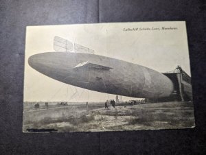 Mint Germany Aviation Zeppelin RPPC Postcard Schutte Lanz Zeppelin at Mannheim