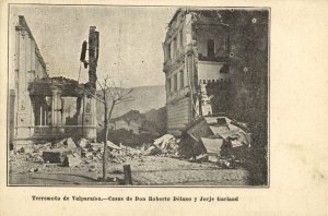 chile, VALPARAISO, Terremoto Casa Don Roberto Délano (1907) Earthquake Postcard