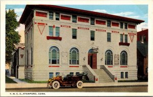 Vintage Postcard CT Fairfield County Stamford Y.M.C.A Building Old Car 1920s S91