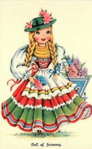 Germany Beautiful doll1950s Tichnor artist impression  Postcard 21-12228