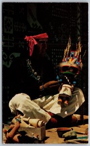 Vtg Native American Indian Katchina Doll Maker Postcard
