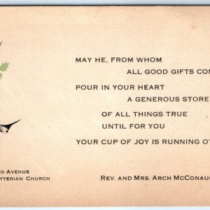c1940s Canton, OH United Presbyterian Church Card Arch McConaughey Neale A118