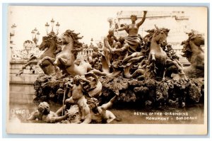 Detail Of Girondins Monument Bordeaux France USS Pittsburgh RPPC Photo Postcard