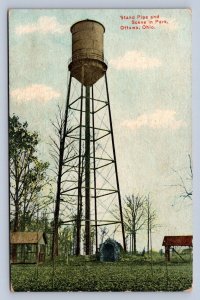 JH6/ Ottawa Ohio Postcard c1910 Putnam County Stand Pipe Water Tower 105