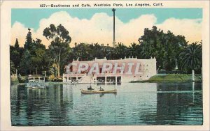 Modern Postcard Boathouse and Cafe Westlake Park Los Angeles Cal Los Angeles ...