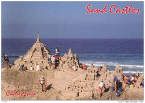 Sand Castle Sculptures, Beach Scene, California, 50-70's