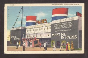 1933 1934 CHICAGO WORLD'S FAIR STREETS OF PARIS EXHIBIT VINTAGE POSTCARD