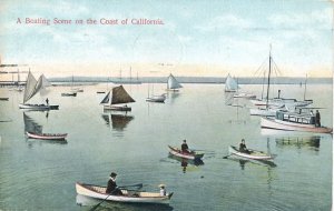 Row Boating Scene on Coast of California - Well Dressed Boaters - pm 1907 - DB
