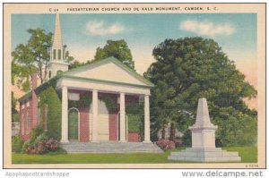 South Carolina Camden Presbyterian Church And De Kalb Monument 1956