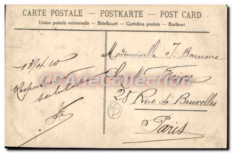 Old Postcard Besancon Bridge Beating Great