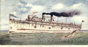Chicago and Michigan City Line Ship Shps, Ocean Liners, 1907 crease right bot...