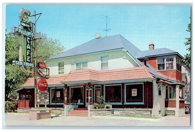 c1950's Phillip's Cafe Entrance Dorion-Vaudreuil Quebec Canada Postcard