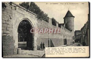 Old Postcard Auxerre Tower Mounted Police Children
