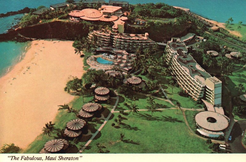 Vintage Postcard 1978 Aerial View Fabulous Sheraton Resort Kaanapali Maui Hawaii