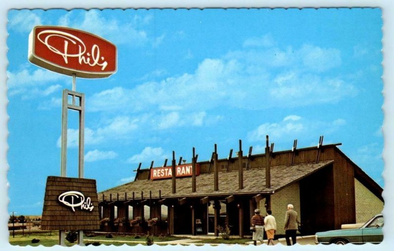 MEDICINE HAT, Alberta Canada ~ Roadside PHIL'S STEAK & PANCAKE HOUSE  Postcard