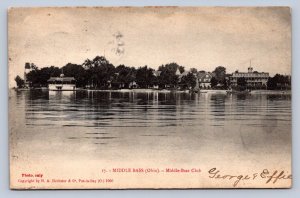 K1/ Middle Bass Island Ohio Postcard c1910 Lake Erie Club House 128