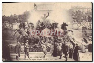 Old Postcard Bordeaux Monument Gironvins Group North BR