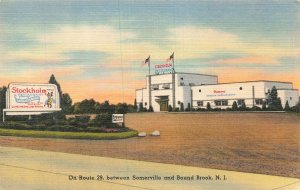 Stockholm Restaurant Somerville Bound Brook NJ Linen Postcard Swedish