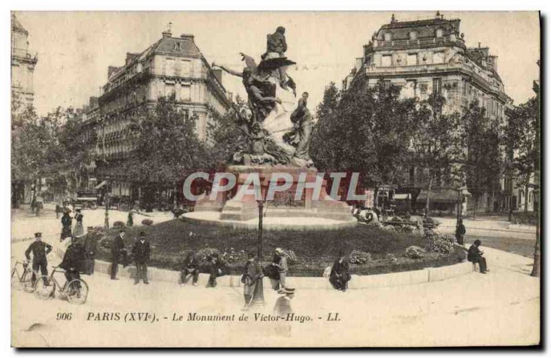 Old Postcard From Paris Monument Victor Hugo