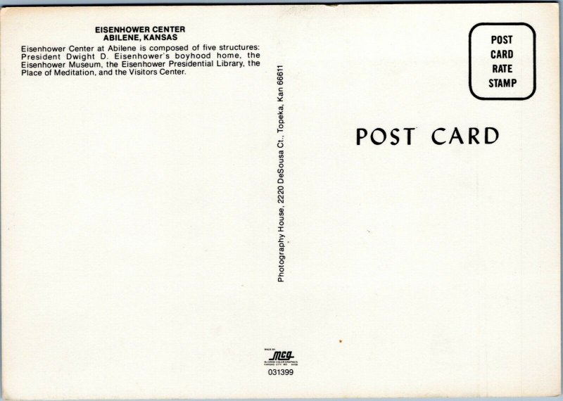 postcard Abilene, Kansas - Eisenhower Center, aerial